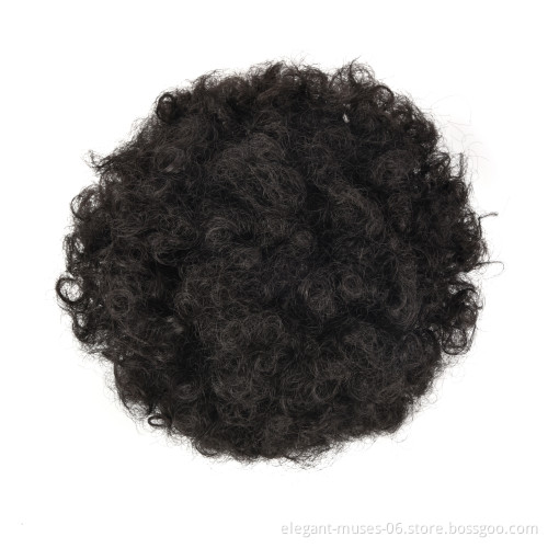 Factory Direct Sale Kinky curly Afro synthetic hair Bun woman chignon extension